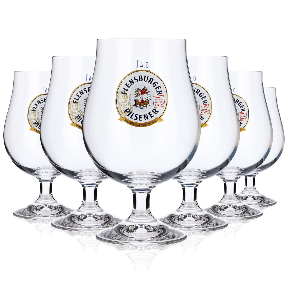 6 bicchieri Flensburger / bicchieri da birra 0,4 l bicchiere svettato bicchiere sferico Lüttich 2024 – Vista 5