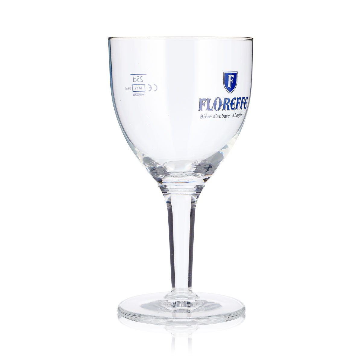 6 bicchieri da birra Floreffe da 0,25 l, a forma di coppa, con logo blu "Biere d'abbaye" (set da 6) – Vista 3