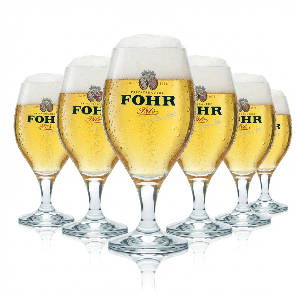 6 bicchieri da birra Fohr 0,4 l, forma a tulipano, birrificio, gastronomia, bar, birra Pils