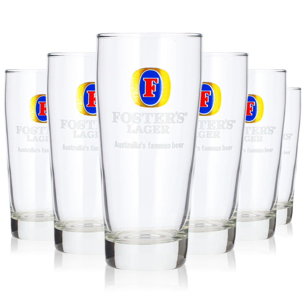 6 bicchieri da birra Fosters da 0,26 l, bicchieri da birra Willibecher, boccali da birra Seidel (set da 6)