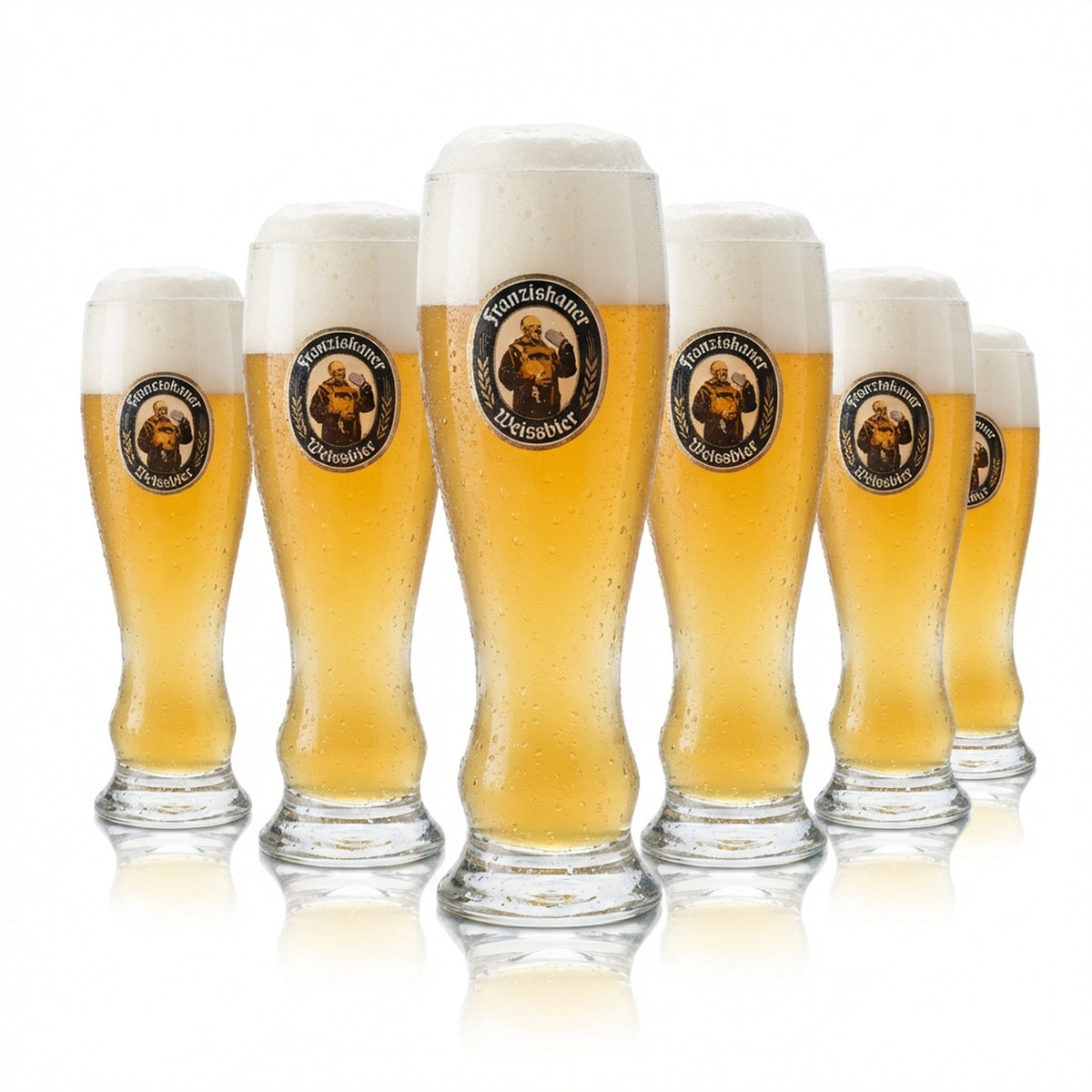 6 bicchieri da birra Franziskaner 0,1 l miniatura birra bianca bicchieri lievito di frumento ricevimento
