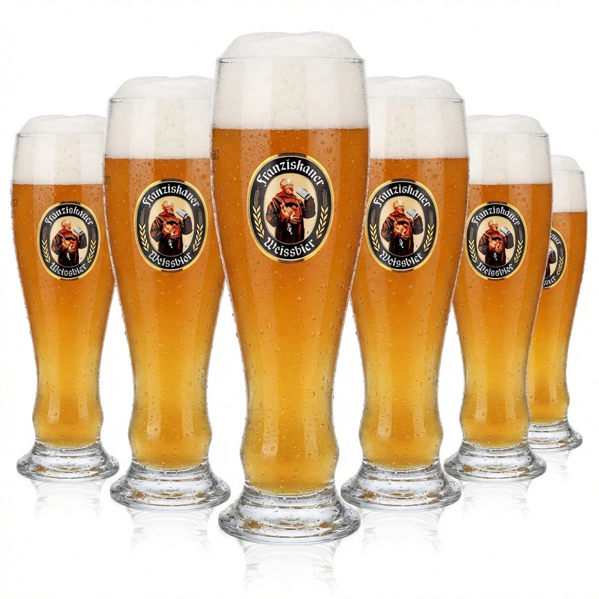 6 bicchieri da birra Franziskaner Bicchieri da birra Bicchiere da birra di frumento 0,5 l Bicchiere da birra bianca Rastal