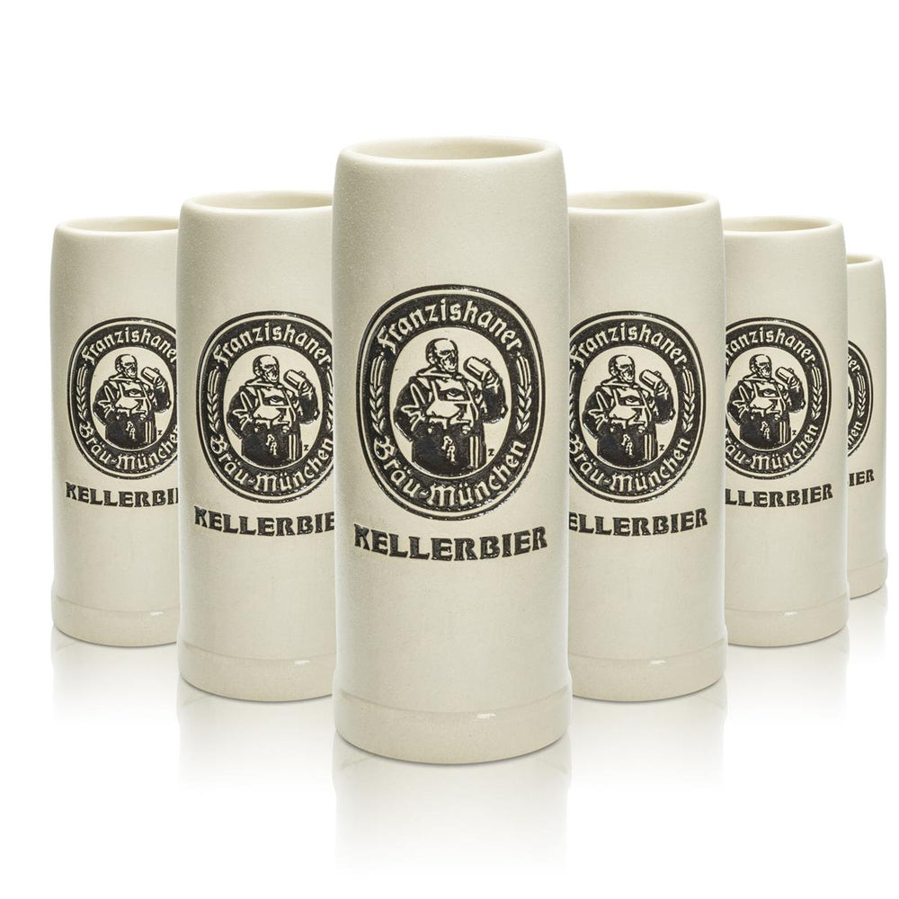6 boccali di birra Franziskaner in terracotta da 0,2 l Kellerbier