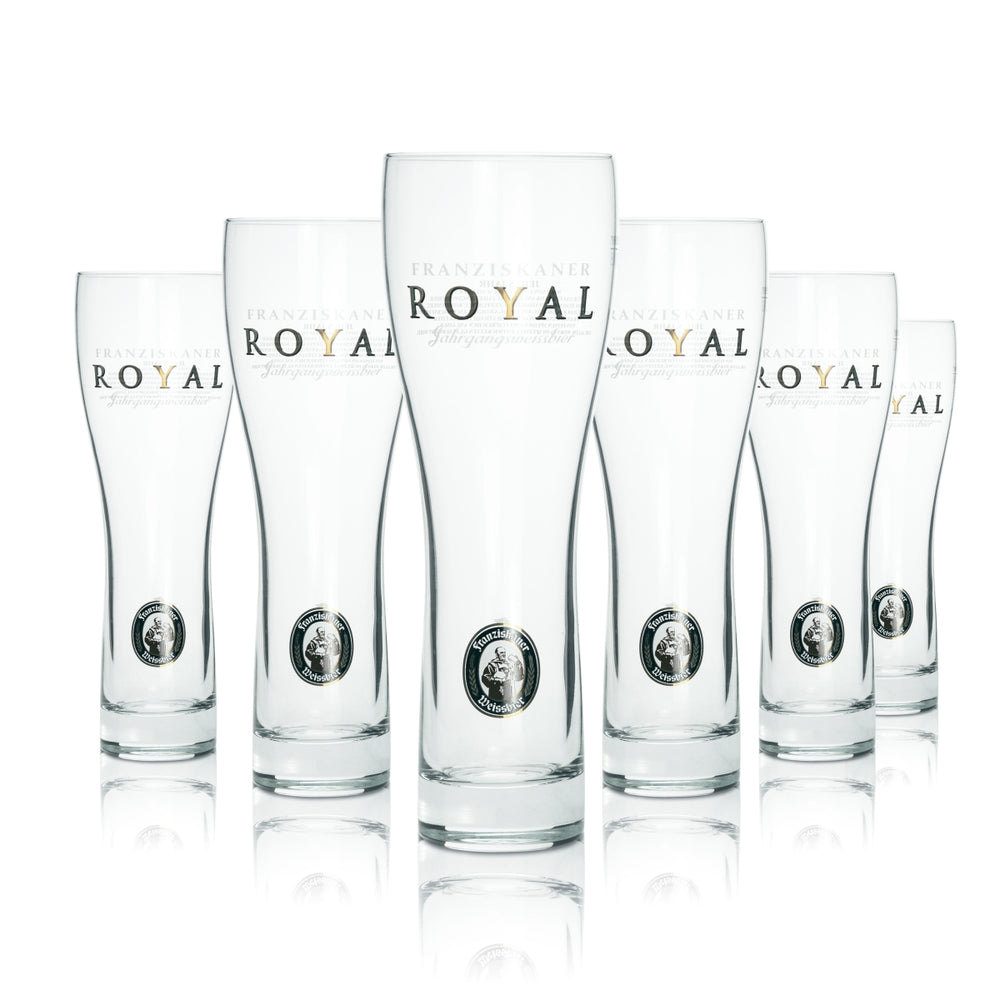 6x Franziskaner Hefe Weizen in vetro 0,5 l birra bianca Pokal Royal calibrata Gastro Bar