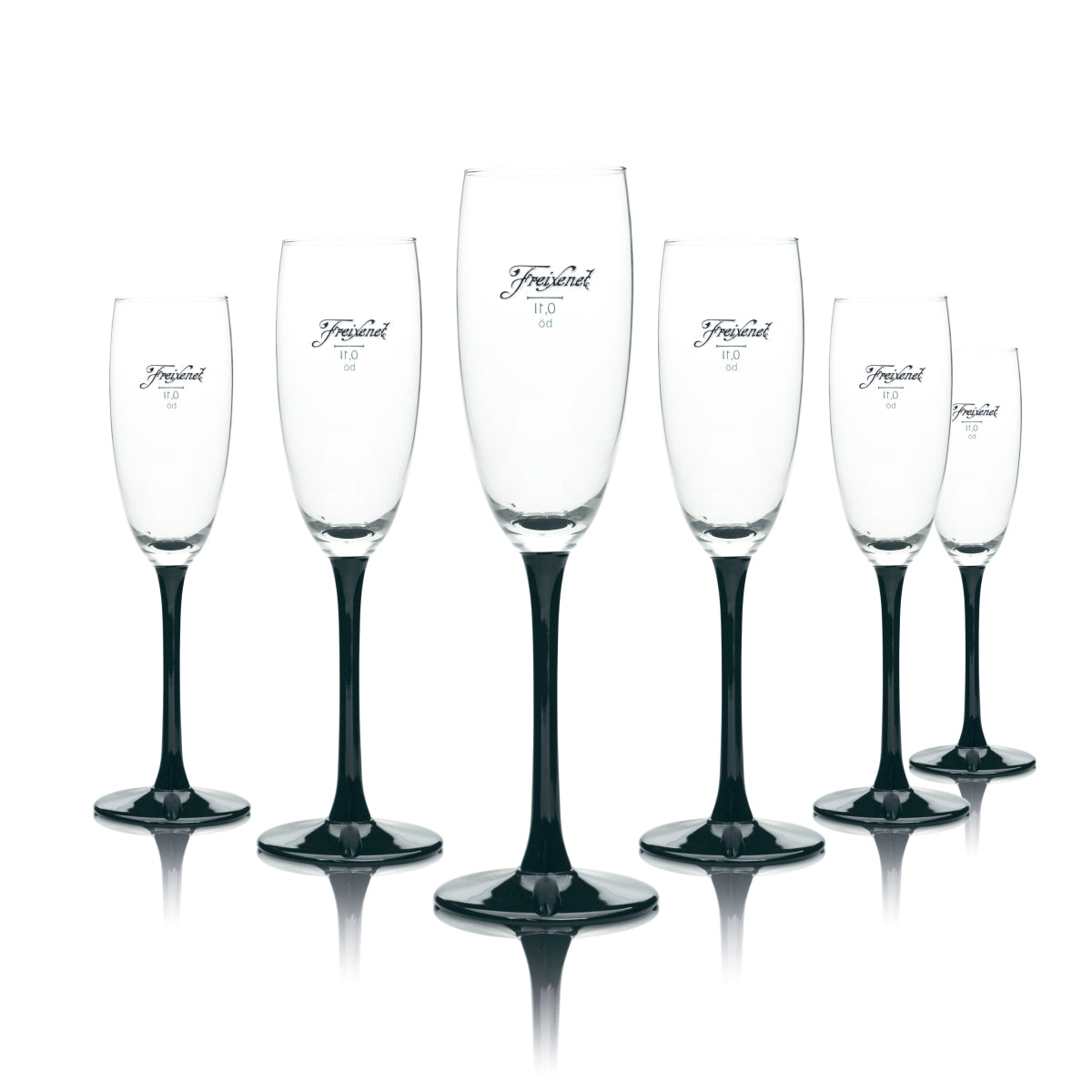 6 bicchieri da spumante Freixenet 0,1 l flûte neri bicchieri Prosecco Champagne aperitivo