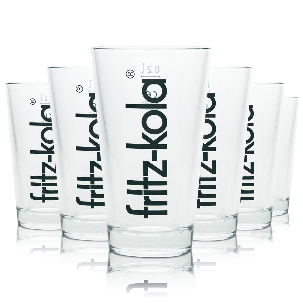 6 bicchieri Fritz-Kola da 0,2 l Rastal Softdrinks Bicchieri Cola Longdrink Cocktail Succo