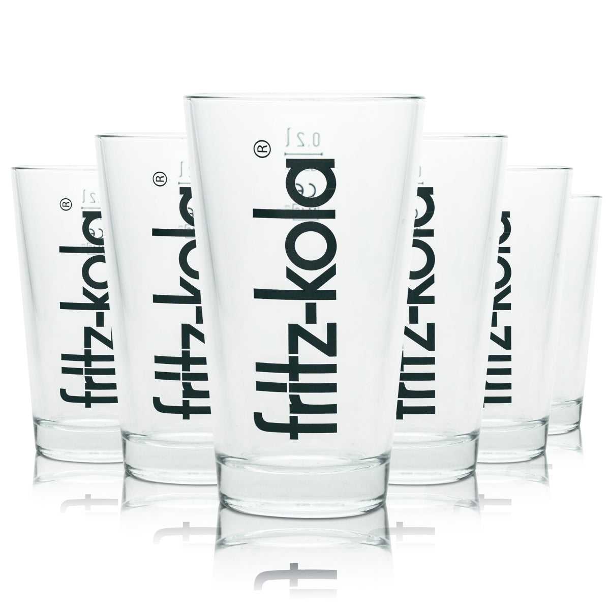 6 bicchieri Fritz-Kola da 0,2 l Rastal Softdrinks Bicchieri Cola Longdrink Cocktail Succo