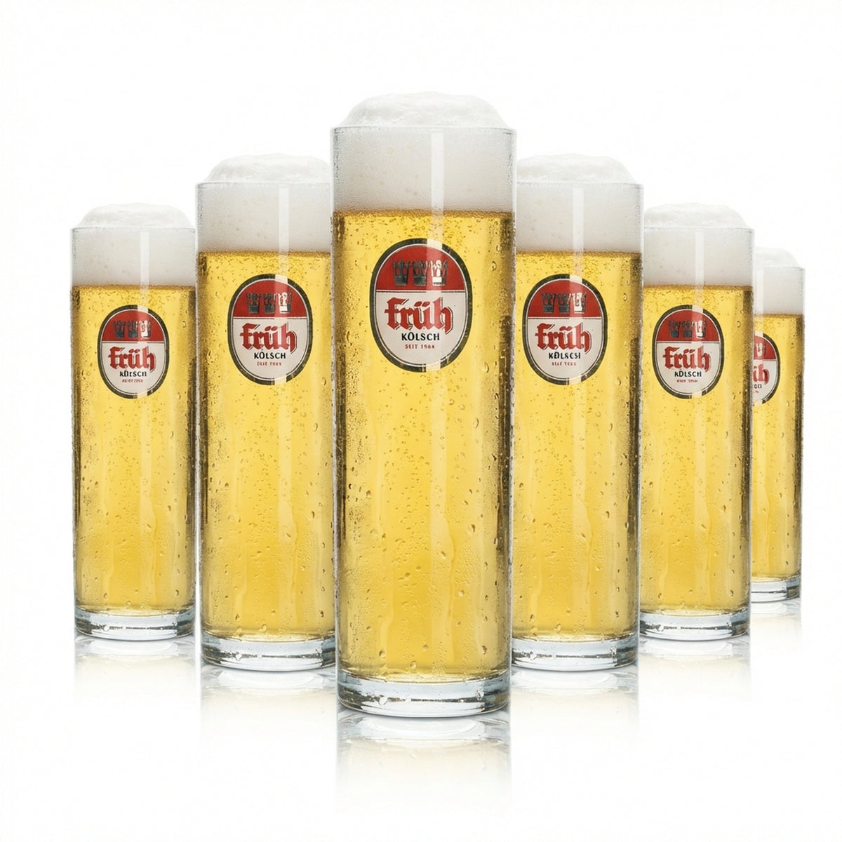 6 bicchieri da birra Früh Kölsch Bierstange da 0,2 l Set di bicchieri Birrificio di Colonia Pub Köbes