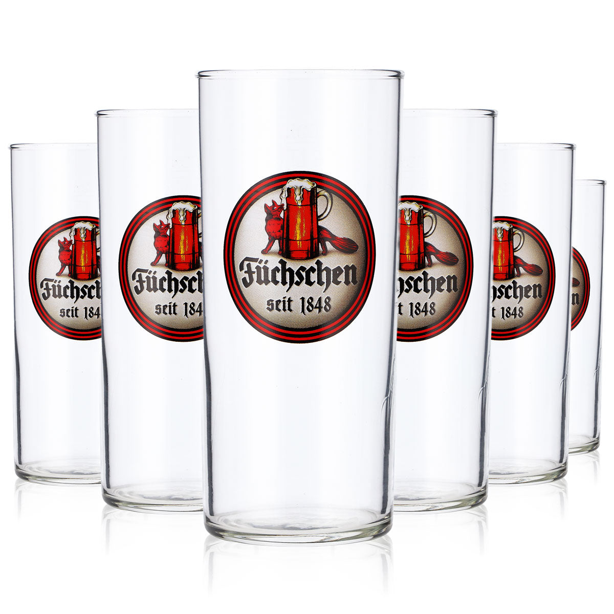 6 bicchieri da birra Füchschen Alt Bier Glas Gläser Altbierglas Stange 0,25 l Becher Seit 1848 – Vista 5