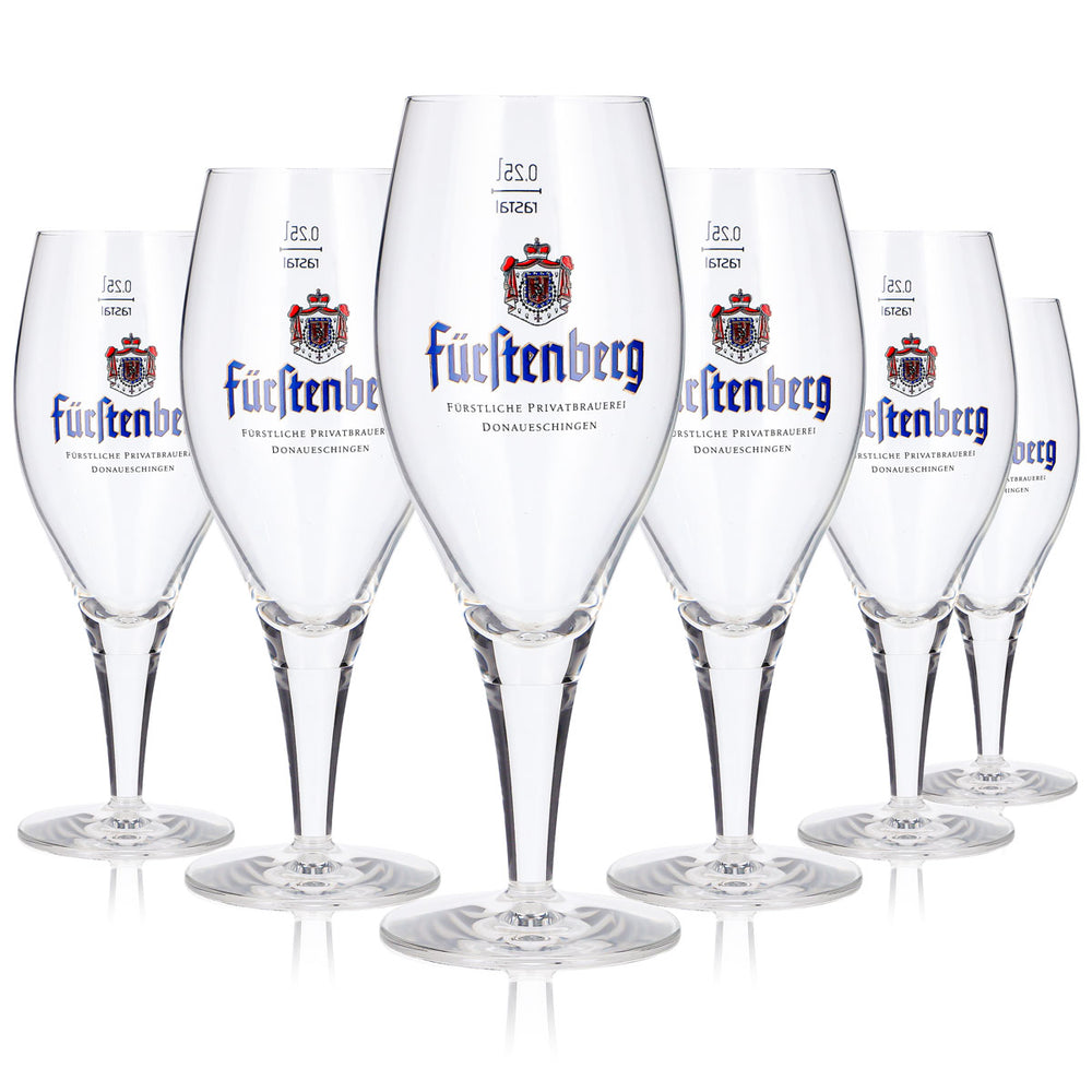 6 bicchieri da birra Fürstenberg da 0,25 l, modello "Pokal", Birrificio privato principesco Rastal (set da 6)