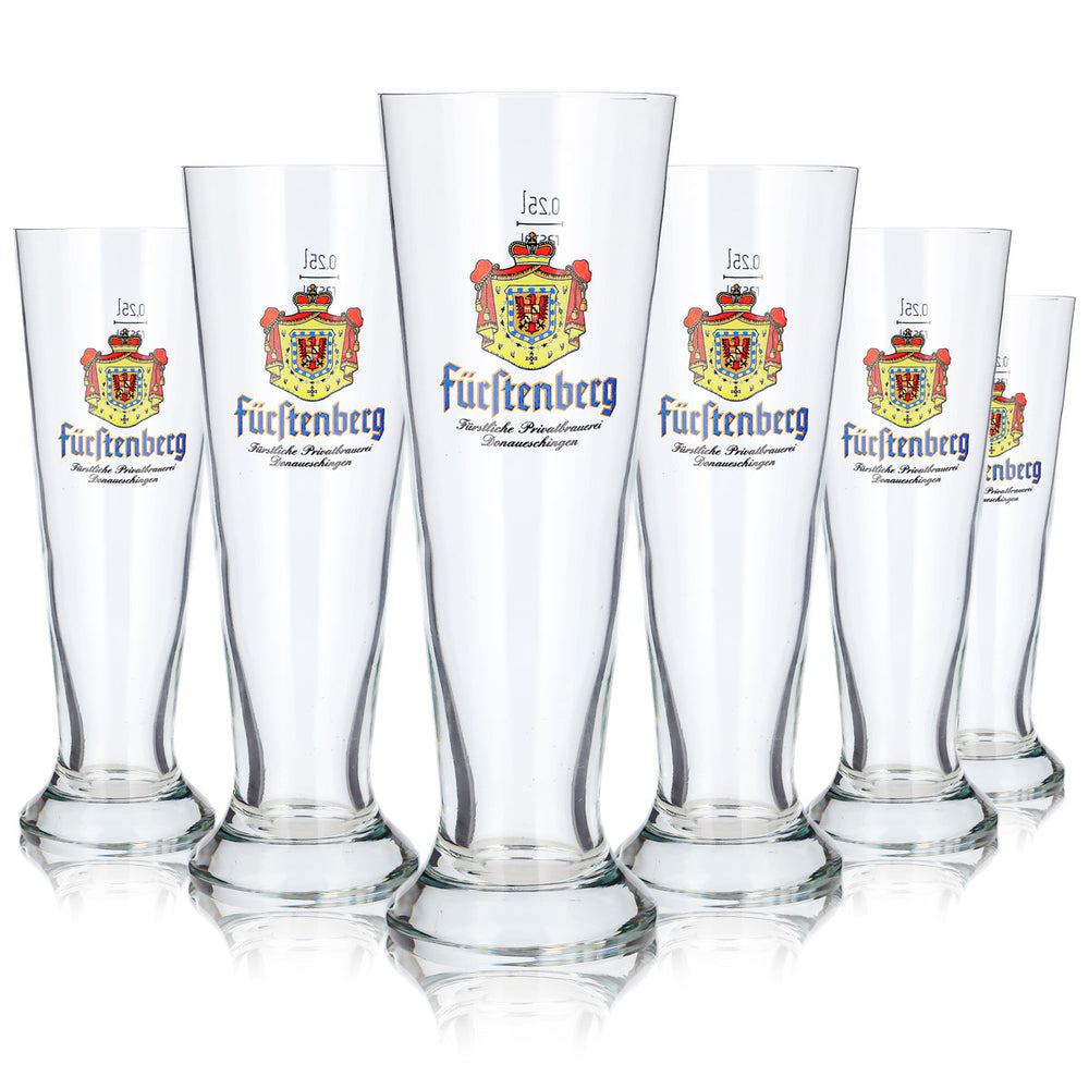 6 bicchieri da birra Fürstenberg da 0,25 l, modello "Pokal", Birrificio privato principesco Rastal (set da 6)