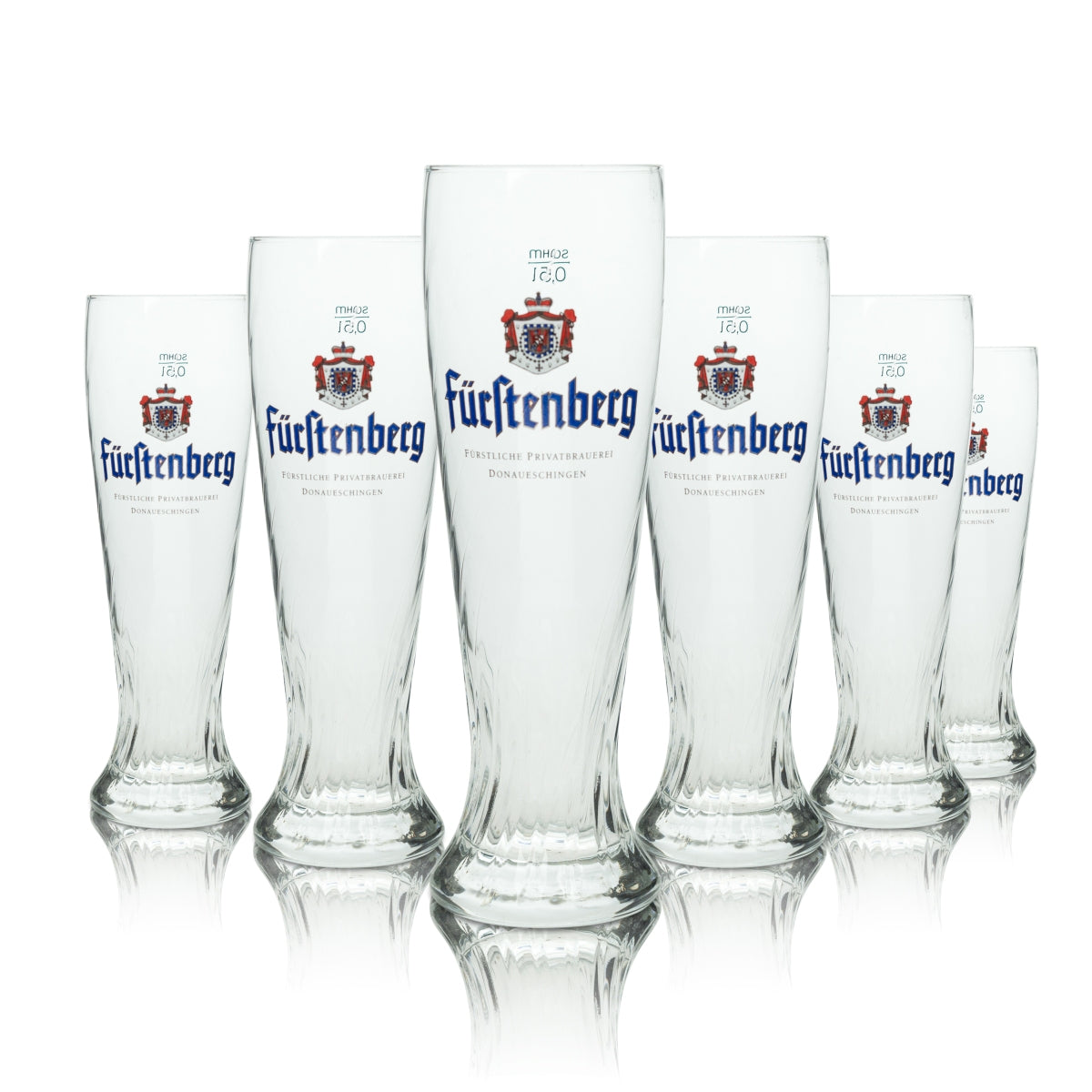 6 bicchieri da birra Fürstenberg 0,5 l per birra bianca con rilievo Weissensee Sahm Hefe Kontur