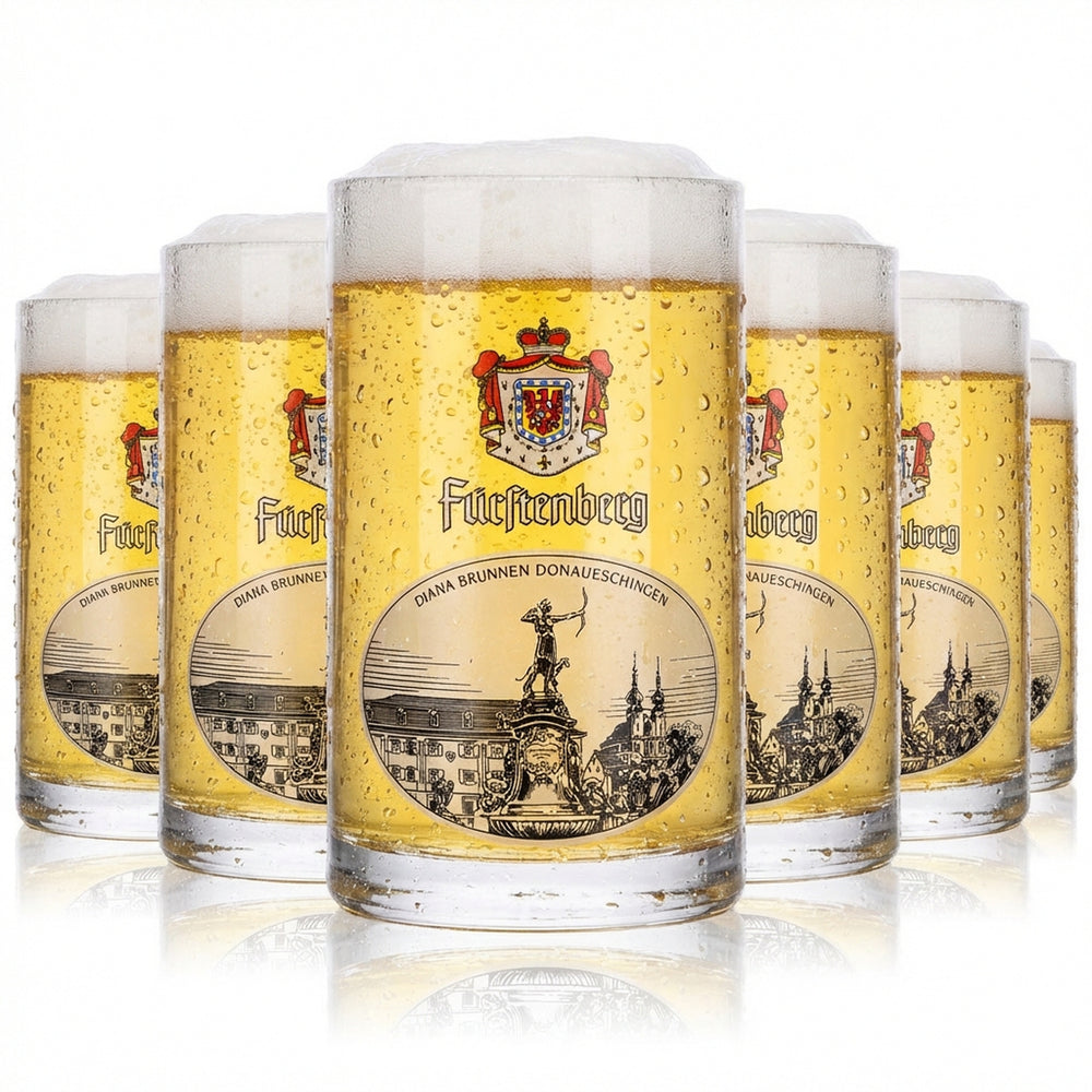 6 bicchieri da birra Fürstenberg boccale Seidel 0,25 l Diana Brunnen Rastal Glückauf