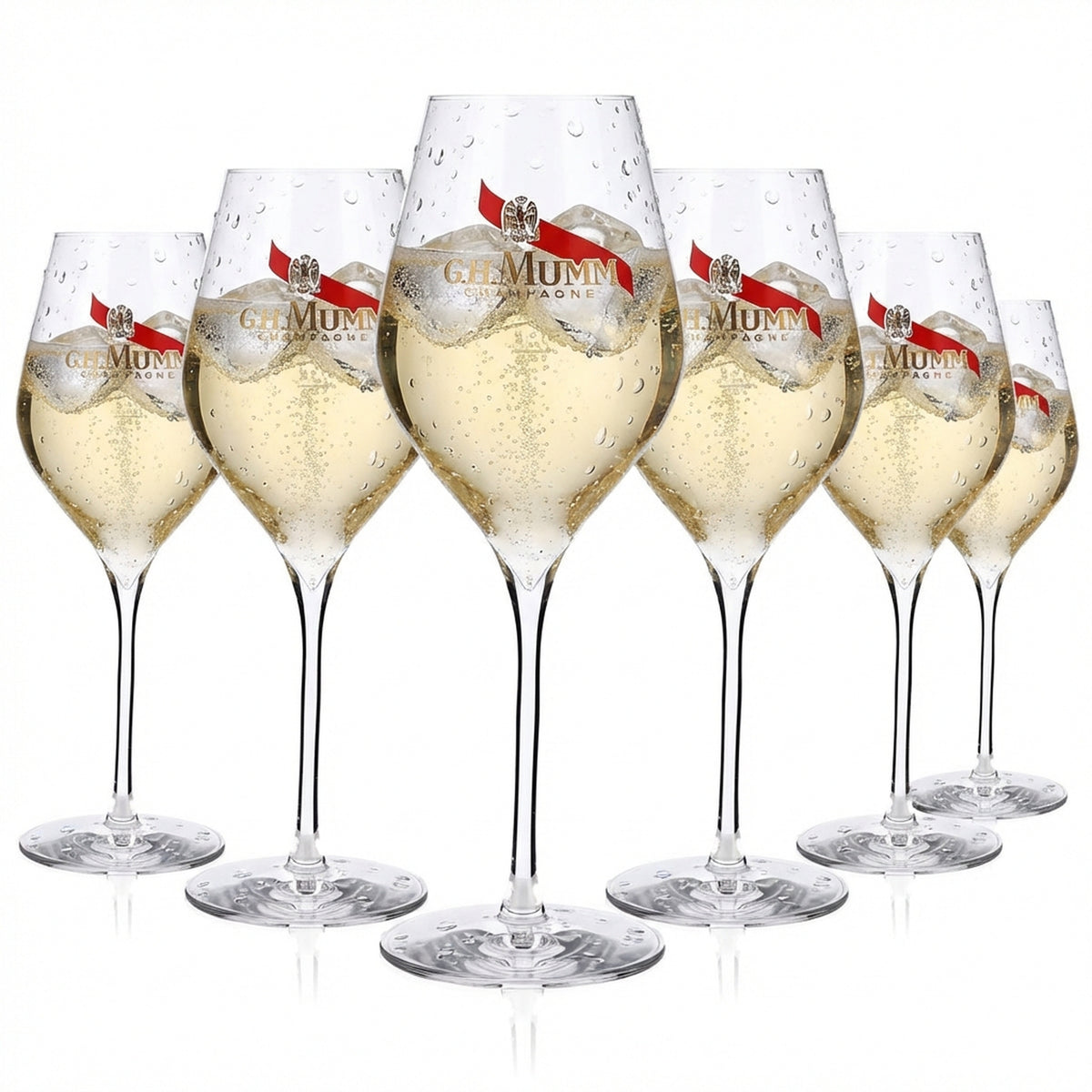 6x G.H. Mumm bicchiere da champagne 0,1 l flûte 32 cl Lehmann Absolus 32