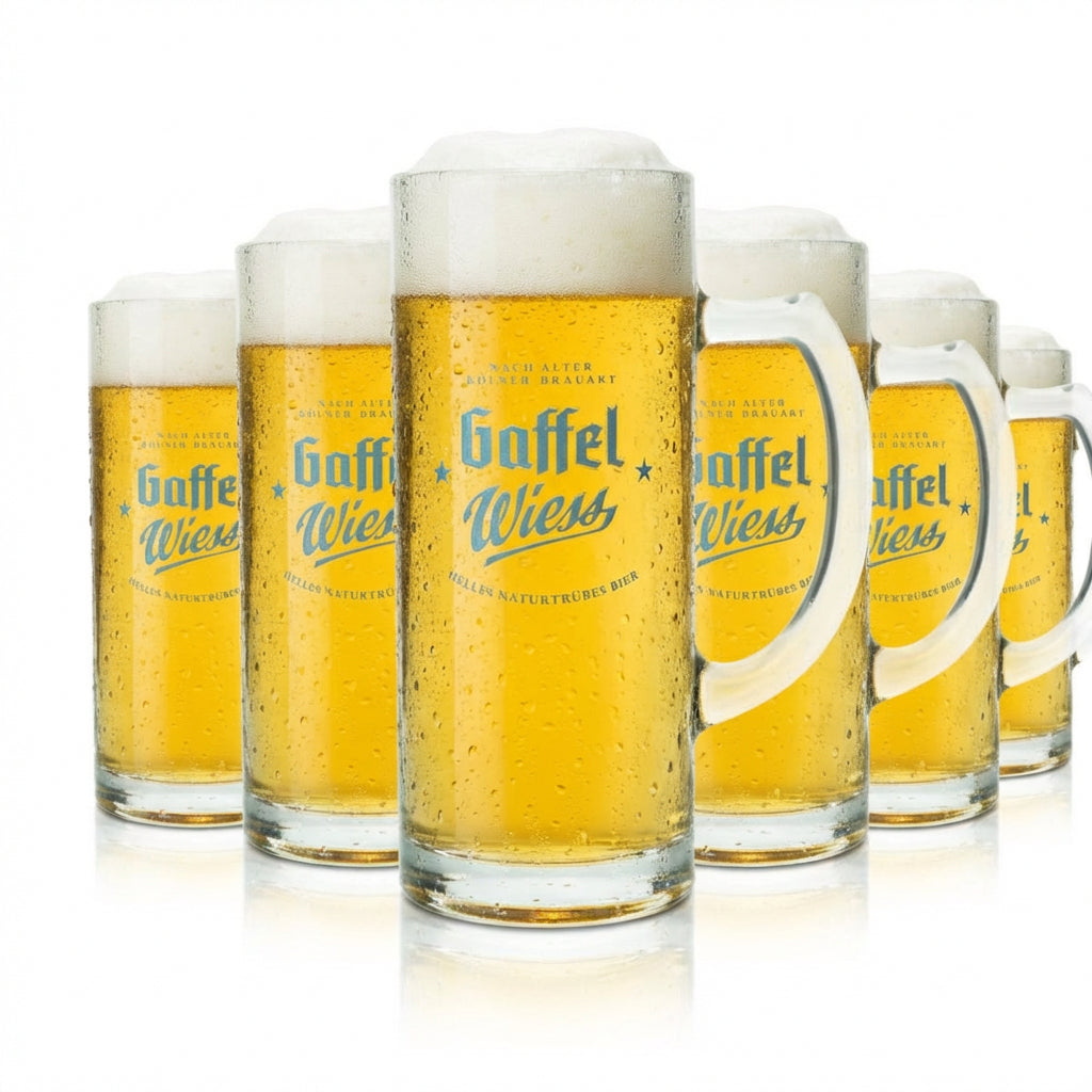 6 bicchieri da birra Gaffel 0,3 l boccale da birra chiara Wiess Humpen Seidel bicchieri birrificio – Vista 4