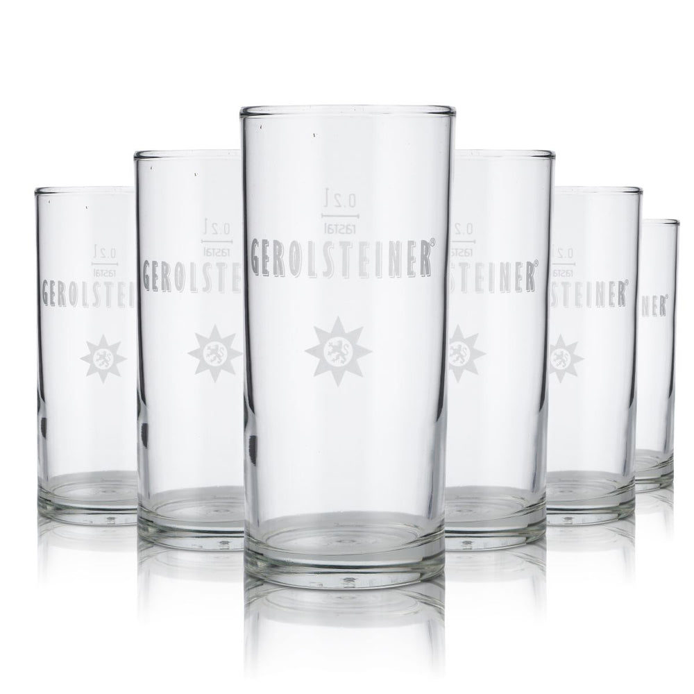 6 bicchieri Gerolsteiner da 0,2 l per acqua minerale frizzante Set di bicchieri da bibita Gastro