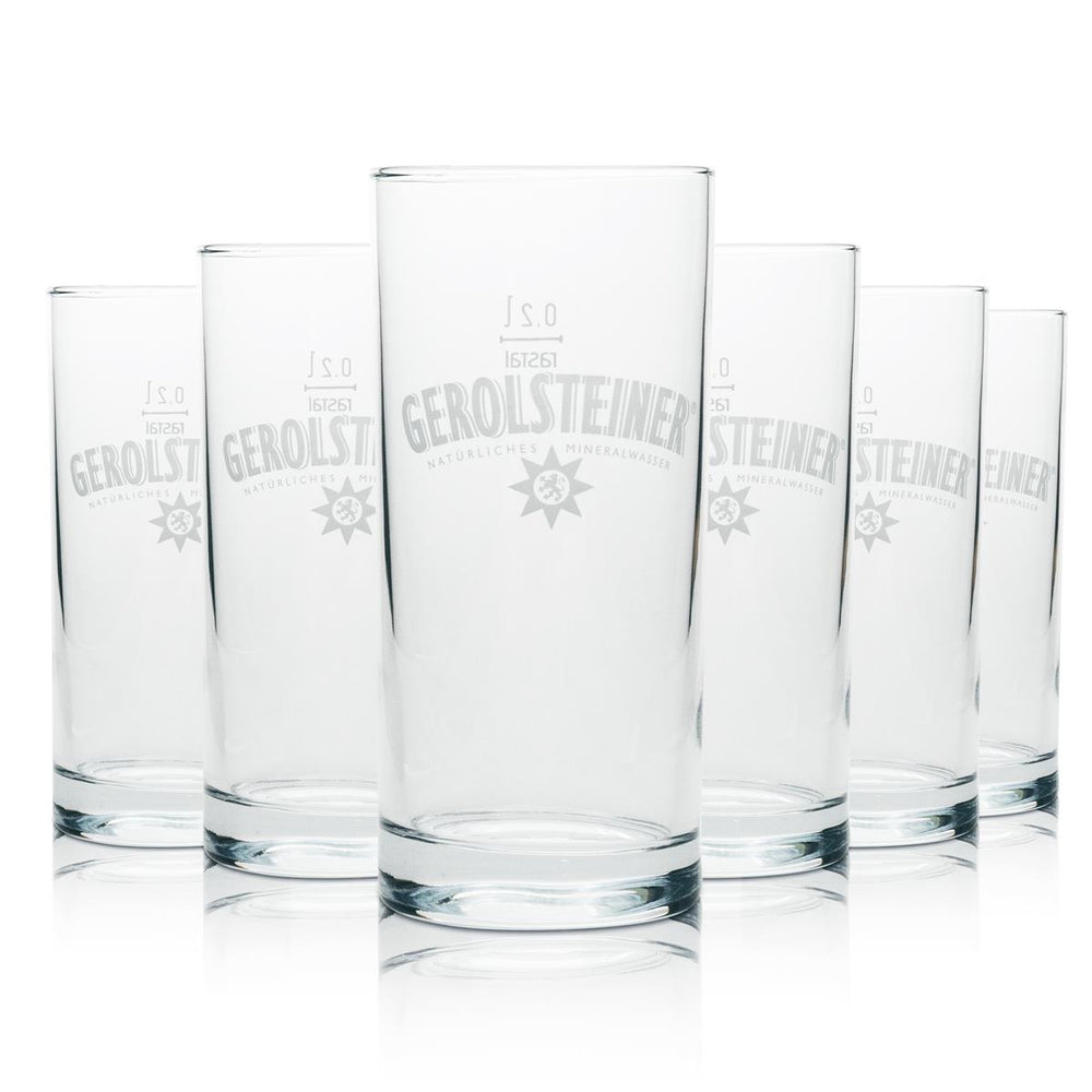 6 bicchieri Gerolsteiner da 0,2 l Rastal
