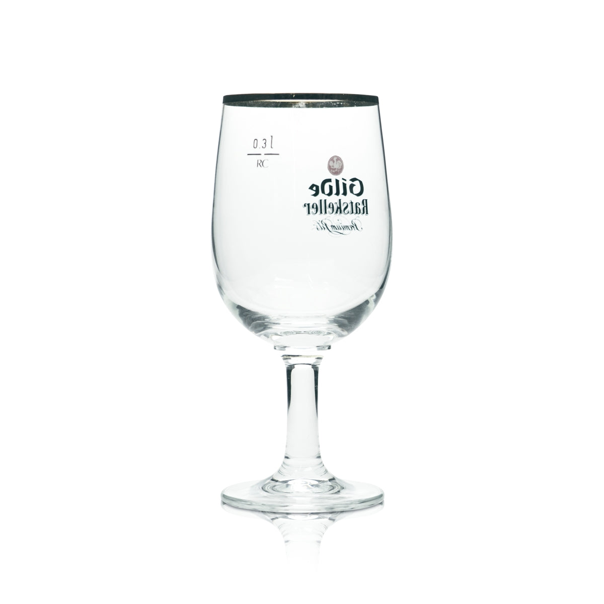 6 bicchieri da birra Gilden Pilsener 0,3 l, forma a tulipano, bordo dorato, Ratskeller – Vista 3