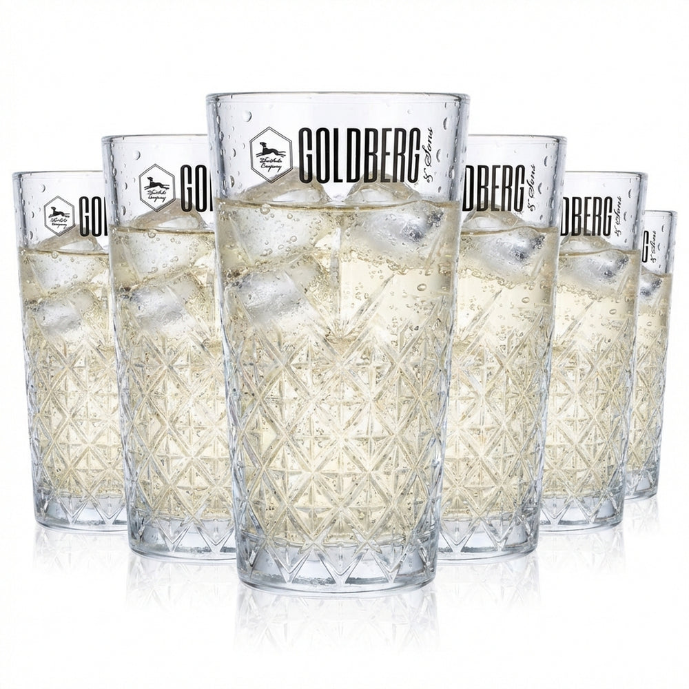 6 bicchieri per bevande analcoliche Goldberg 0,36 l Bicchieri da long drink Bicchieri con rilievo  Timeless
