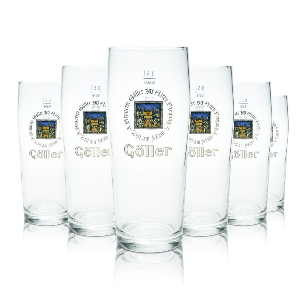 6 bicchieri da birra Göller da 0,5 l Willi Becher Set di bicchieri da birra Brauerei Gastro Eiche