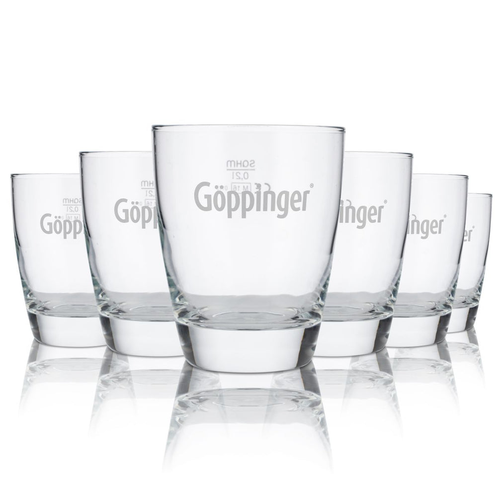 6 bicchieri tumbler in vetro Göppinger da 0,2 l per acqua minerale frizzante, set da ristorazione
