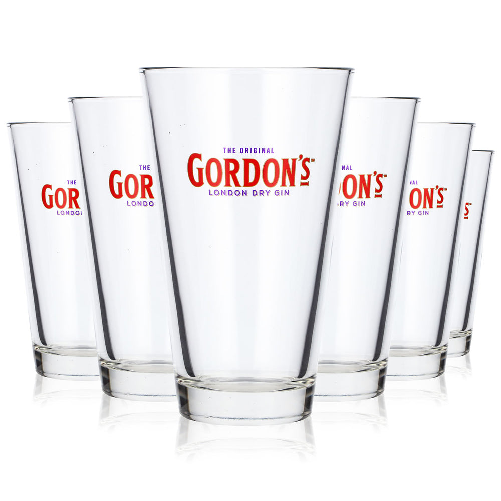 6 bicchieri da gin Gordon's da 0,33 l: bicchieri da long drink, bicchieri tumbler, bicchieri Rastal e bicchieri lowball (set da 6)