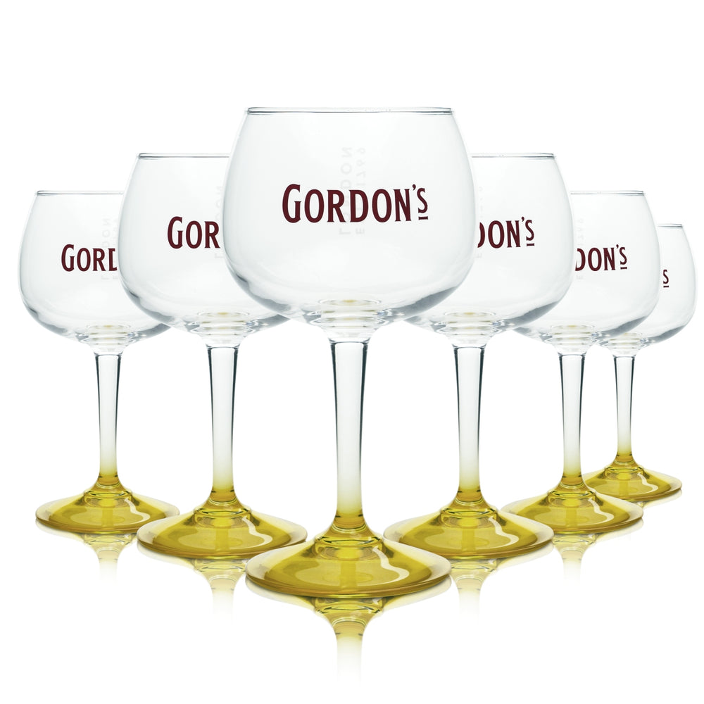 6 bicchieri da gin Gordon's 0,5 l a forma di palloncino gialli cocktail long drink tonic Il grande
