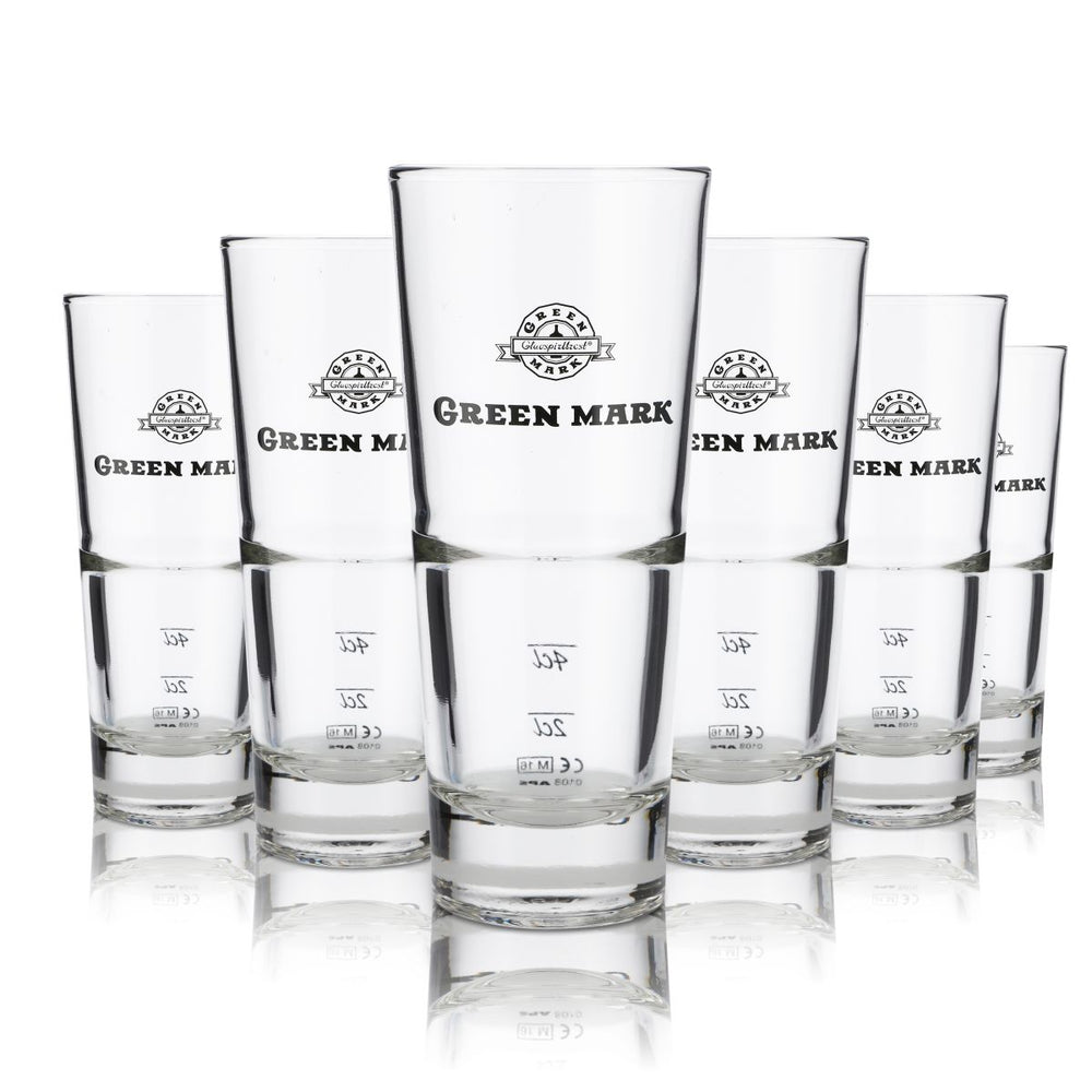 6 bicchieri Green Mark in vetro da 0,3 l per cocktail long drink, vodka e aperitivi, set per la ristorazione