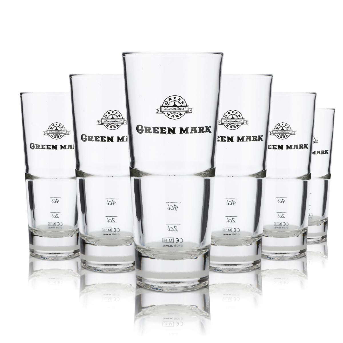 6 bicchieri Green Mark in vetro da 0,3 l per cocktail long drink, vodka e aperitivi, set per la ristorazione