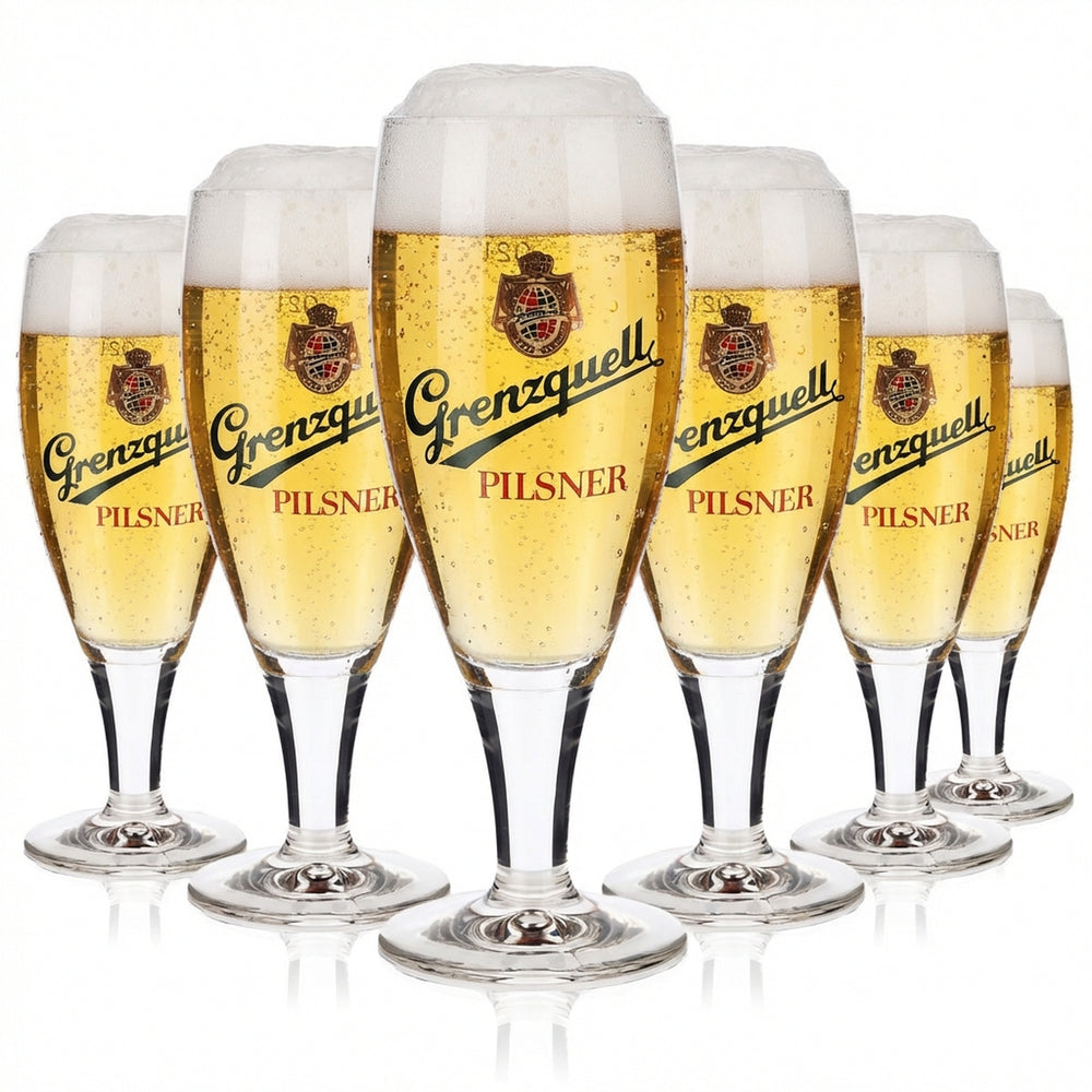 6 bicchieri da birra Grenzquelle 0,2 l bicchiere a calice bicchiere a tulipano bicchieri da birra