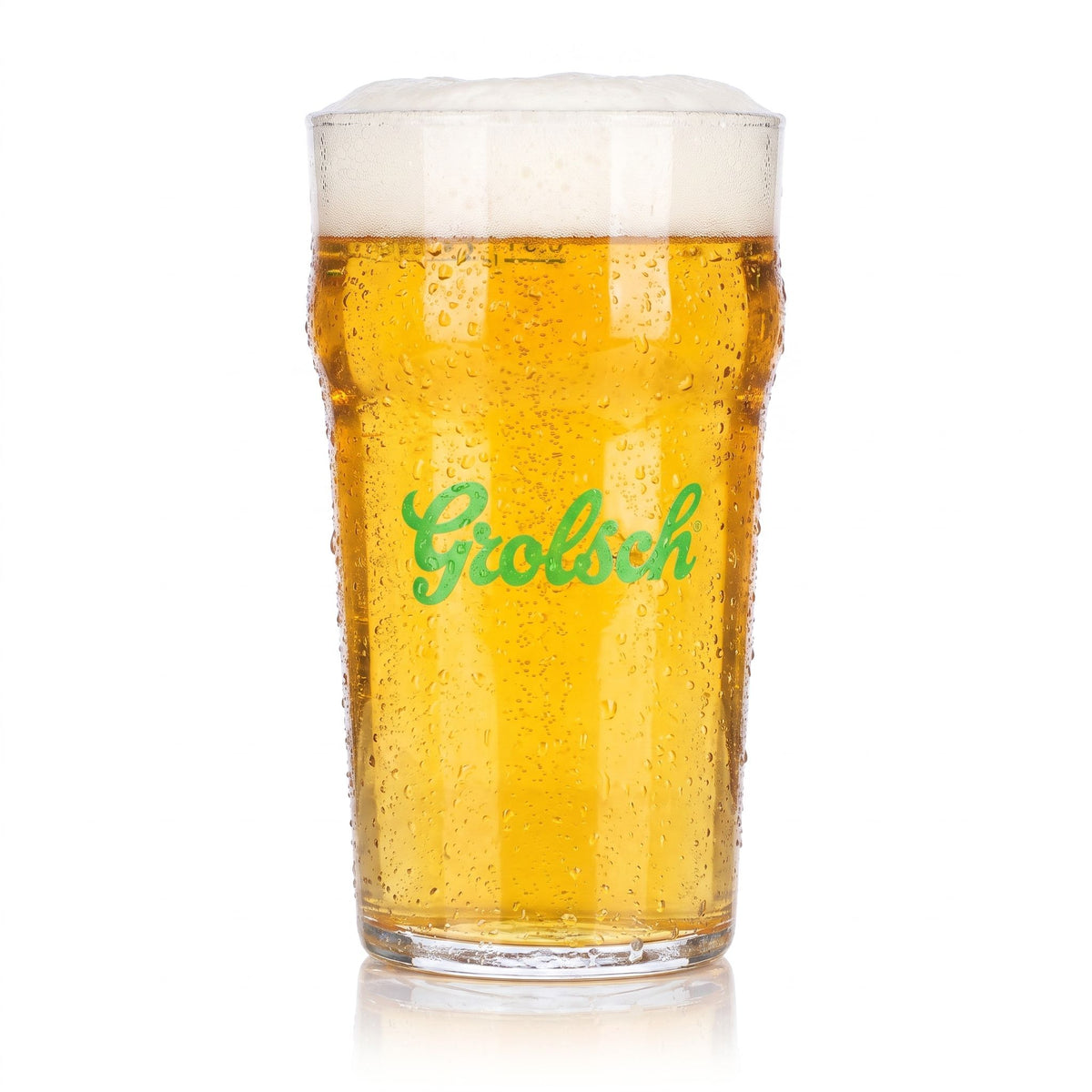 6 bicchieri da birra Grolsch da 0,5 l, in vetro sagomato con logo verde Rastal – Vista 2