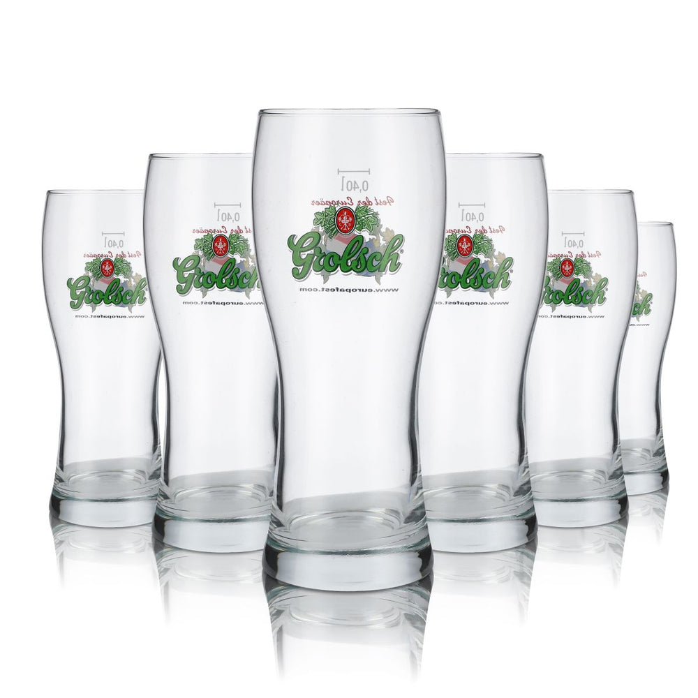 6 bicchieri Grolsch da 0,4 l Bicchieri da birra Festival Festa degli europei Coppa
