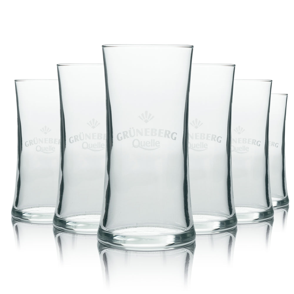 6 bicchieri Grüneberg con logo bianco rastal