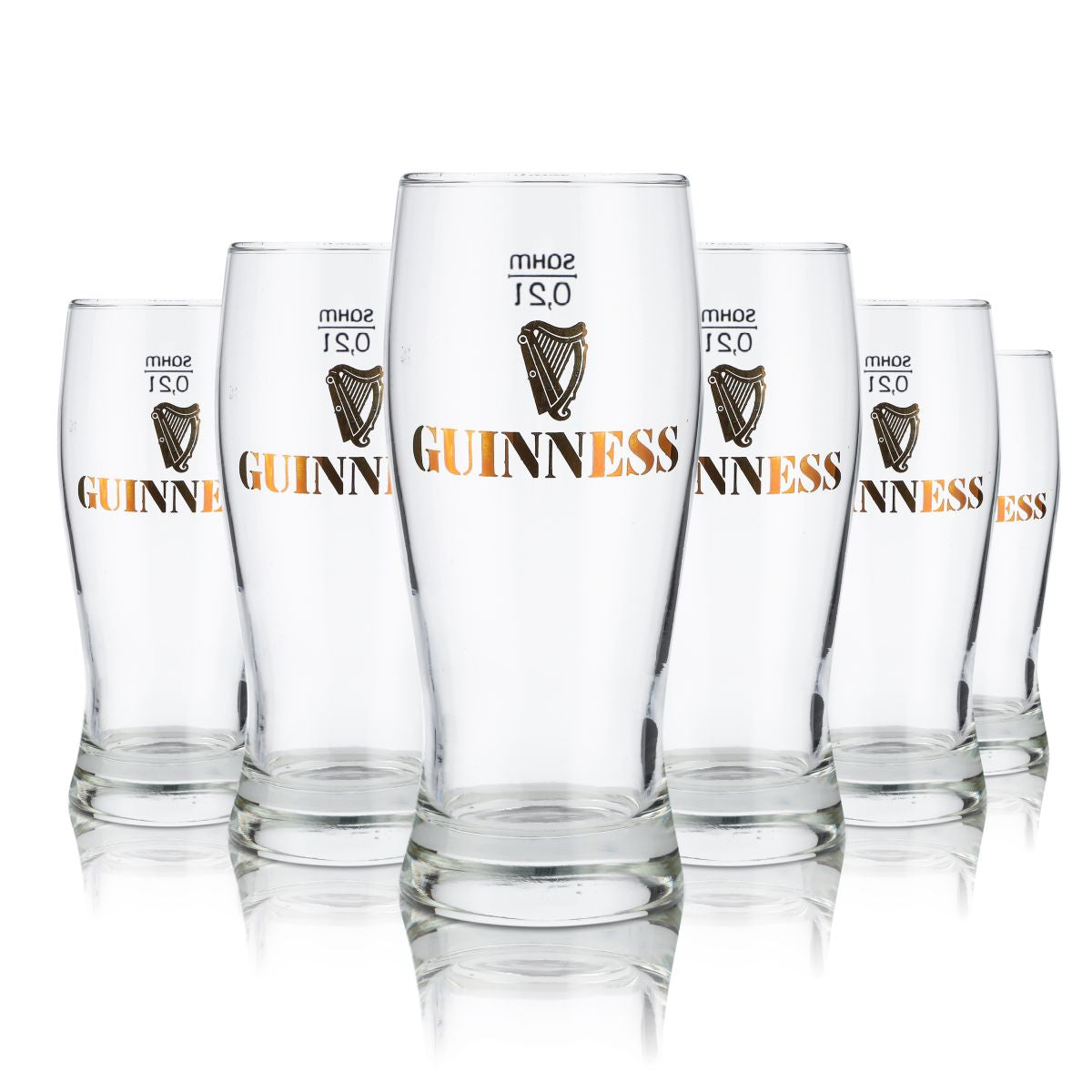 6 bicchieri Guinness da 0,2 l Set di bicchieri da birra irlandese con logo dorato Brewery UK