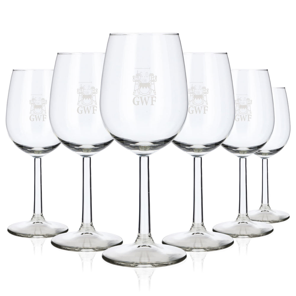 6 bicchieri da vino GWF Frankenwein, bicchieri a calice da 0,20 l con logo argentato "Bouquet" (set da 6)