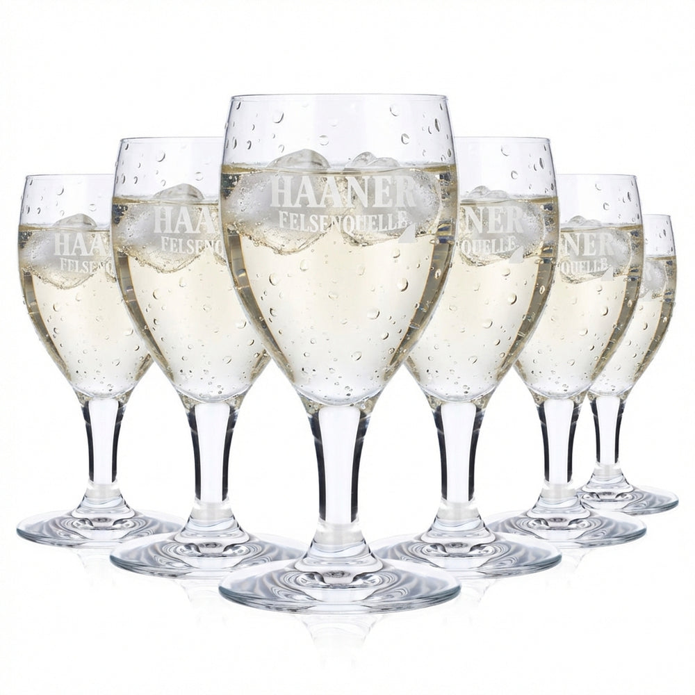 6 bicchieri da acqua con stelo Haaner Felsenquelle Bicchieri da acqua Bicchiere da acqua 0,18 l Calice