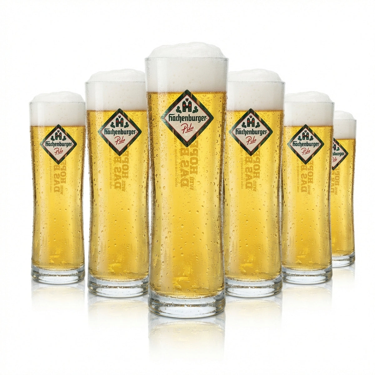 6 bicchieri da birra Hachenburger da 0,4 l, bicchieri a forma di boccale, bicchieri da bar, birra Pils