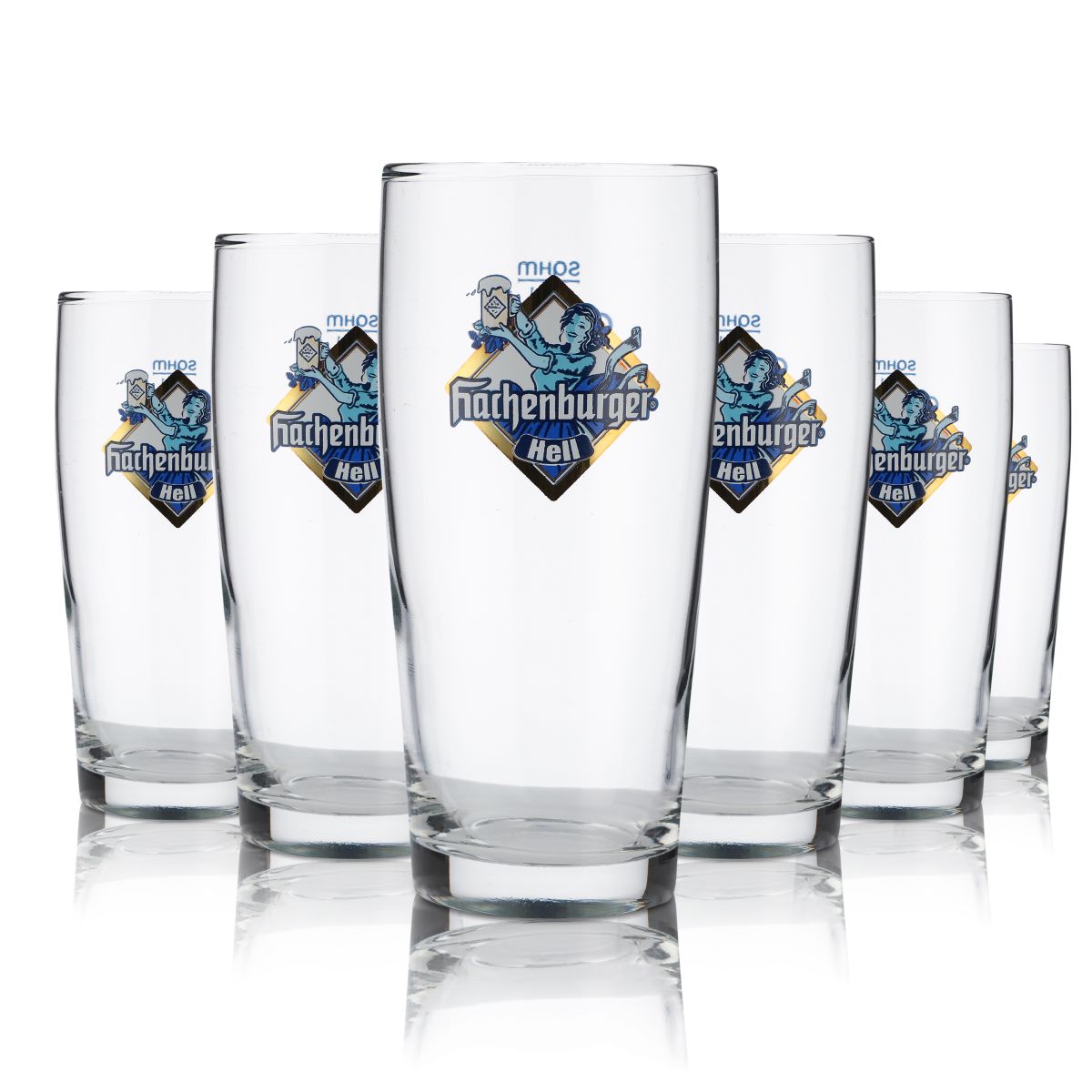 6 bicchieri Hachenburger da 0,3 l per birra chiara Willi Becher Set di bicchieri Birrificio Gastronomia
