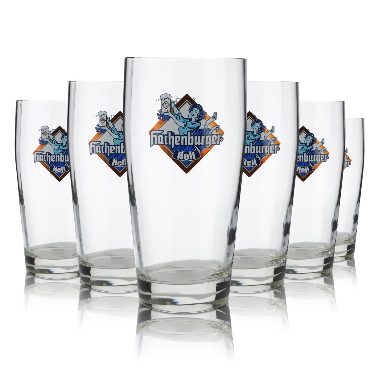 6 bicchieri Hachenburger da 0,5 l per birra chiara Willi Becher Set di bicchieri Birrificio Gastronomia