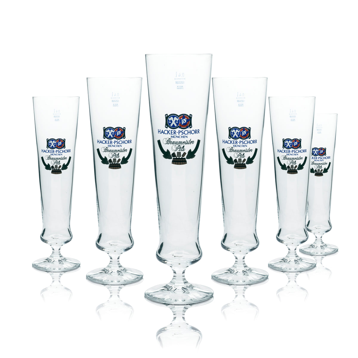 6 bicchieri da birra Hacker Pschorr 0,4 l, forma a tulipano, serie Braumeisterpils Rastal – Vista 4