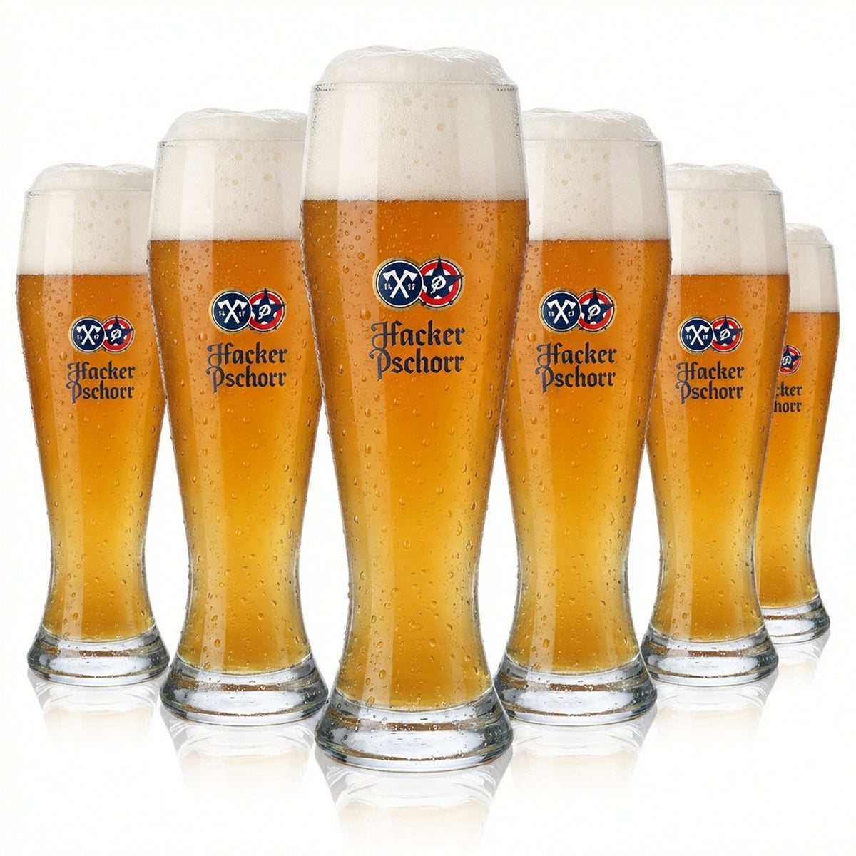 6 bicchieri da birra Hacker Pschorr da 0,5 l Bicchiere da birra bianca "Spitzingsee" Design Rastal