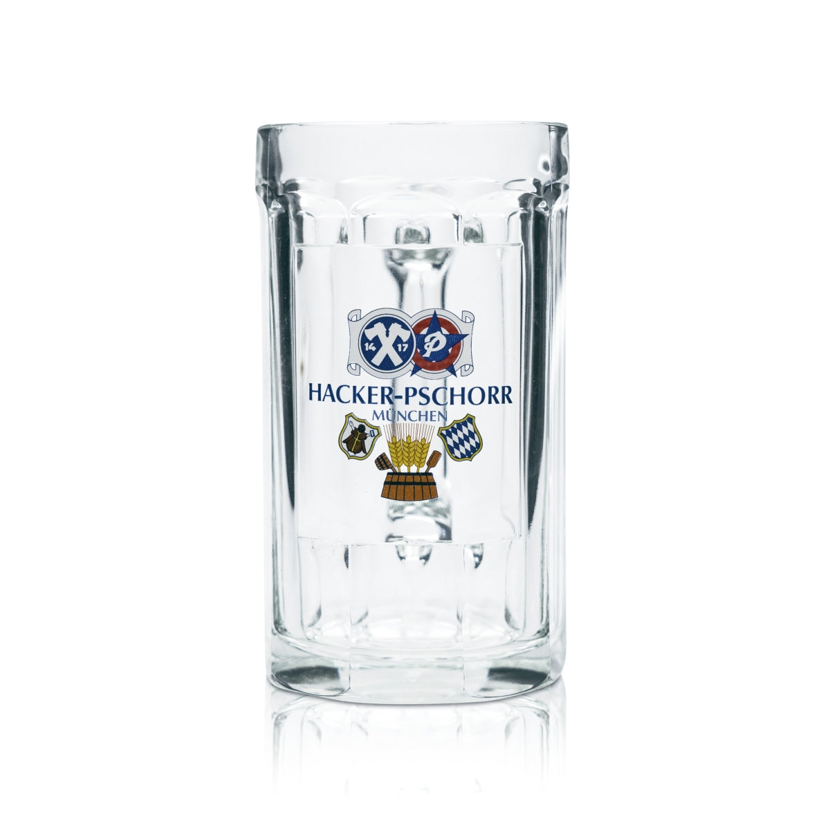 6x bicchieri da birra Hacker Pschorr 0,5 l, forma contornata, boccale Seidel, calibrati, per uso gastronomico – Vista 2