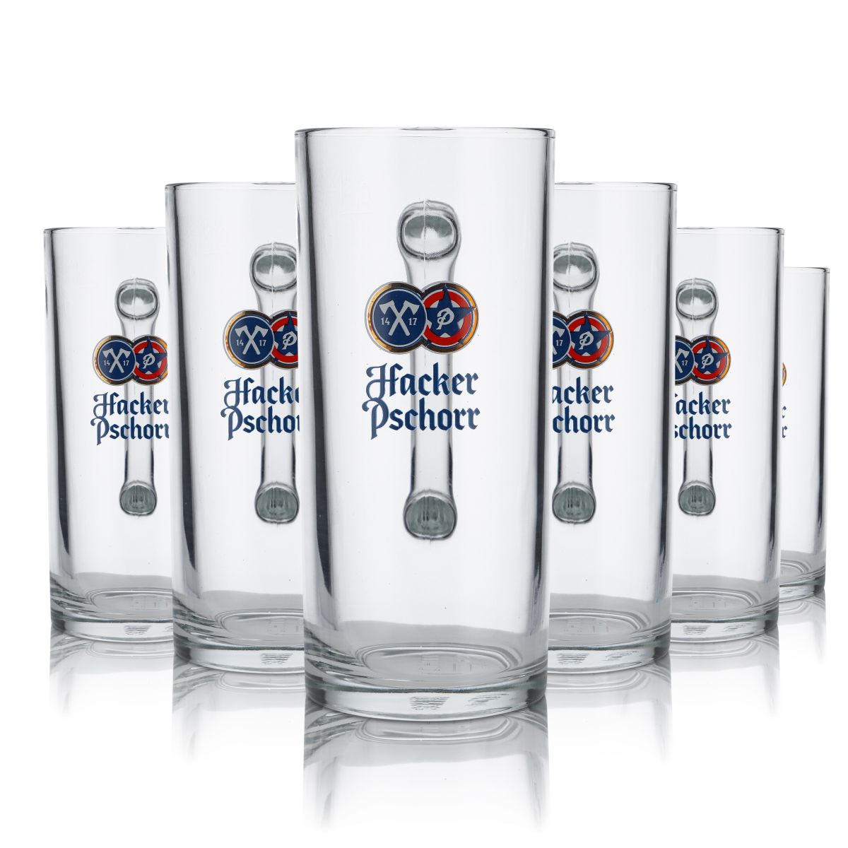 6 bicchieri Hacker Pschorr da 0,3 l, boccali da birra, set di bicchieri Seidel, birrificio bavarese