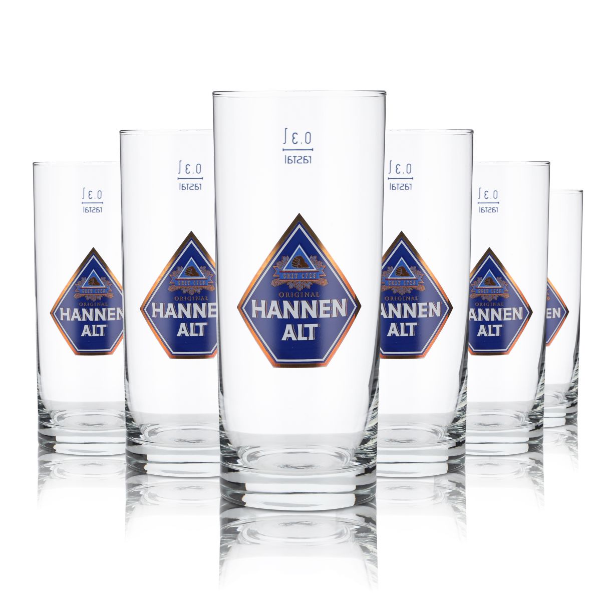 6 bicchieri da birra Hannen Alt da 0,3 l Set di bicchieri Willi Becher Birrificio