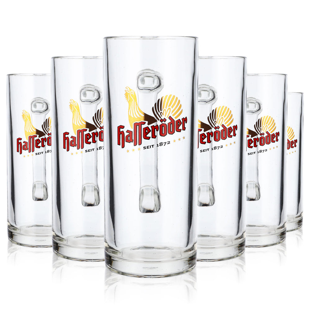 6 bicchieri da birra Hasseröder Bicchieri da birra Bicchieri da birra 0,5 l Brocca Reno