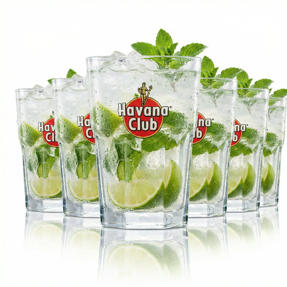 6 bicchieri da long drink Havana Club 0,34 l – Set cocktail Cuba Libre con linea di livello