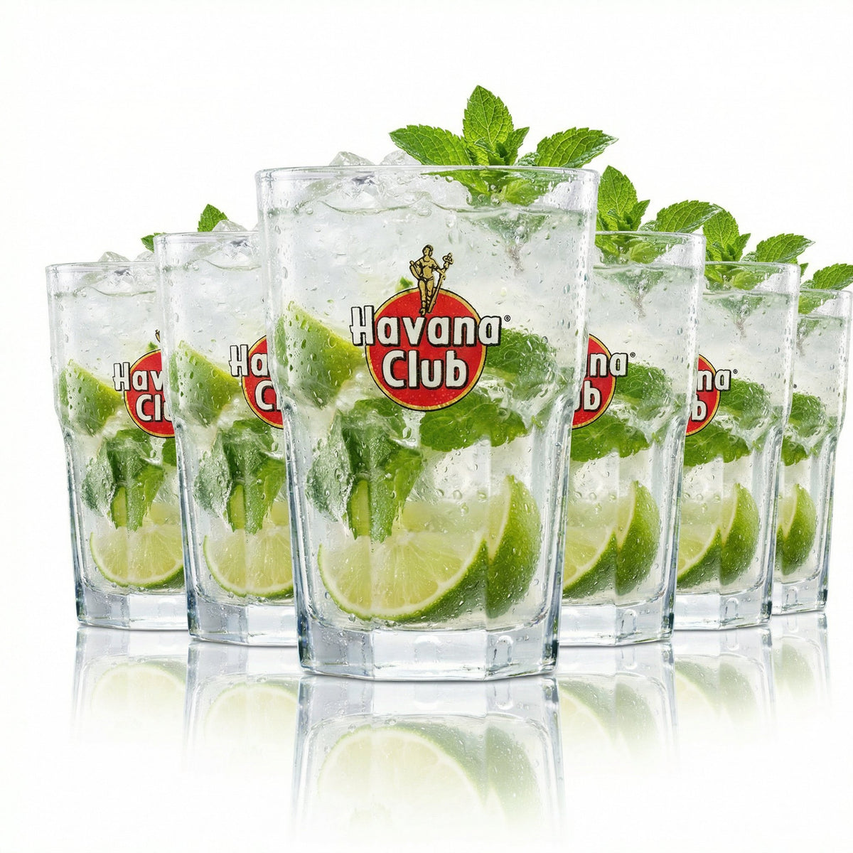 6 bicchieri da long drink Havana Club 0,34 l – Set cocktail Cuba Libre con linea di livello