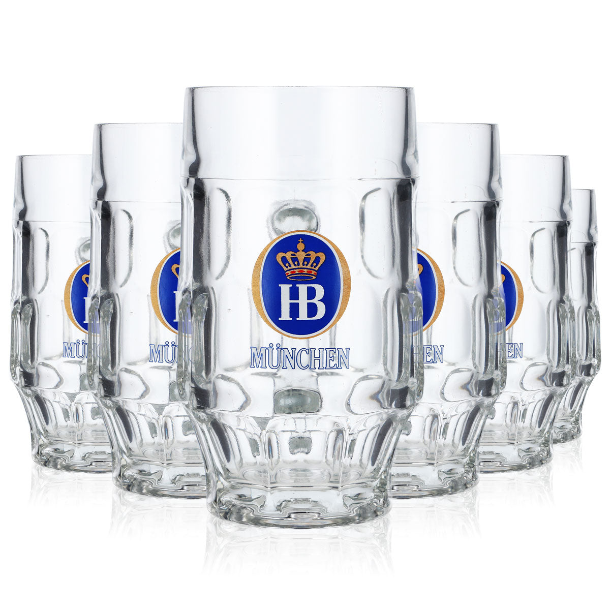 6x HB Monaco di Baviera Bicchiere da birra Bicchiere da birra Bicchiere da birra 0,5 l Brocca Rastal