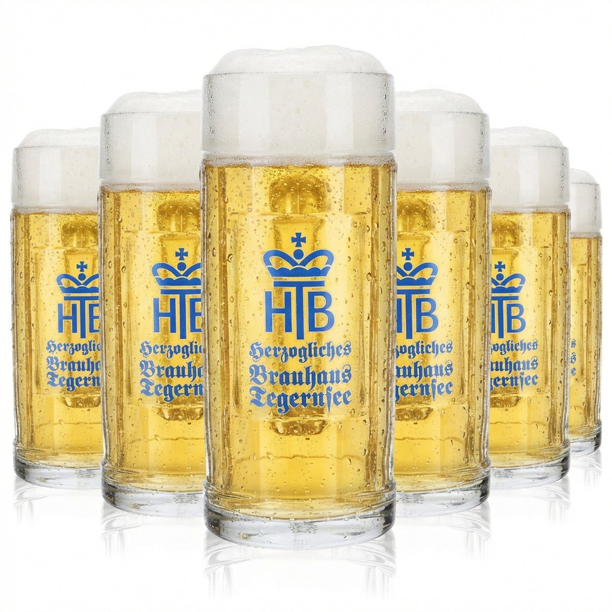6 bicchieri da birra HB Tegernsee Bicchiere da birra Humpen 0,5 l Brocca con scritta antica Tegernsee