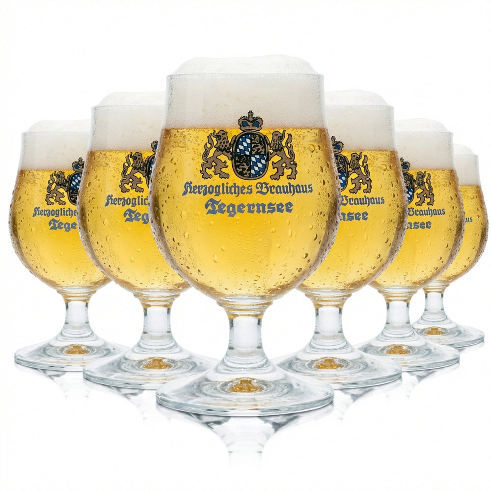 6 bicchieri HB Tegernsee 0,2 l a forma di tulipano con base inclinabile, calibrati, per uso gastronomico, birreria